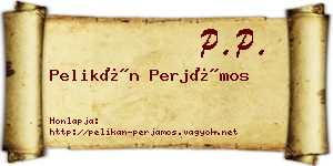 Pelikán Perjámos névjegykártya